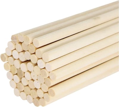 50 Stuks Houten Stokken - Ronde Dowel Sticks voor Creatieve Projecten, 30cm x 5mm, Ideaal voor DIY, Houtbewerking en Bouwmodellen