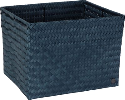 Opbergmand - Grote Mand - Speelgoedmand - Woonkamer - Badkamer - Kinderkamer - Babykamer - Handed By -Top Fit open large 30 - staalblauw - steel blue