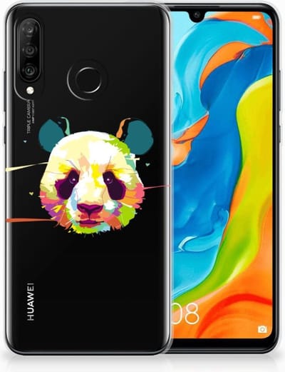 Huawei P30 Lite Telefoonhoesje met Naam Panda Color