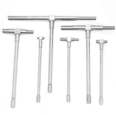 Set van 6 telescopische interne micrometers voor het meten van binnenafmetingen van 8-150 mm, verstelbare precisie-instrumenten voor nauwkeurige metingen