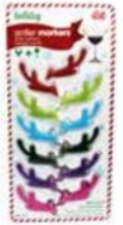DCI Antler Drink Markers 2PCS x 6Colors: red, green, blue, brown, purple, and Pink