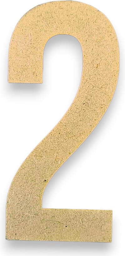 MGM Trading - 2 - Letters en Cijfers van MDF - 10 cm hoog - 9MM Dik - Beige - Laser gesneden - Per Stuk