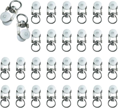 SnelShoppen - 30 PCS Gordijnrail Sliders, Loopwagens voor het Ophangen van Gordijnen, Duurzaam, Roestvrij, Compatibel met I-rails en Romeinse Rails