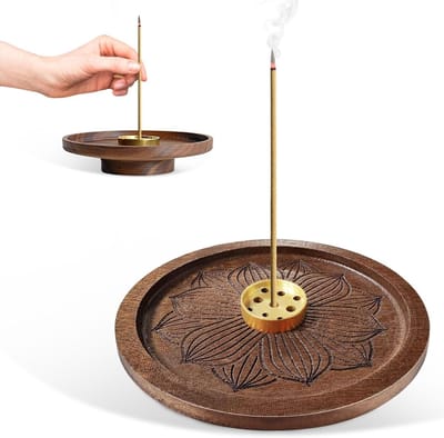Wierook Houder Houten Lotus - 1 Stuk - Voor Wierook Stokken - Meditatie en Yoga