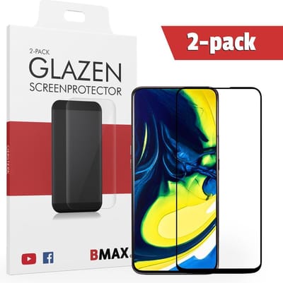 2-pack BMAX geschikt voor de Glazen Screenprotector Samsung Galaxy A81 Full Cover Glas / Met volledige dekking / Beschermglas / Tempered Glass / Glasplaatje