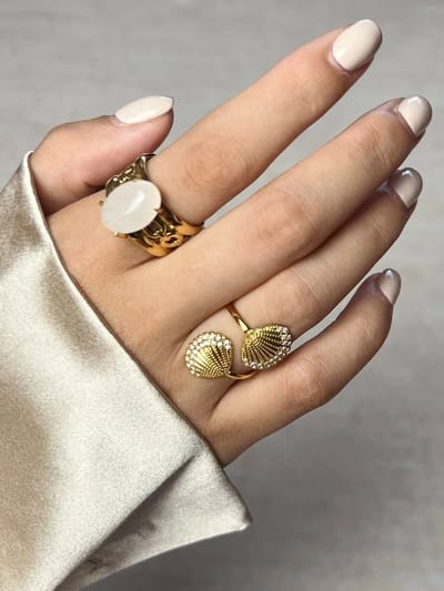 Cliste Couture Moon stone Ring - - Goud Kleurig - Dames Ring - Vrouwen Cadeau - Dames Sieraden - Verstelbaar