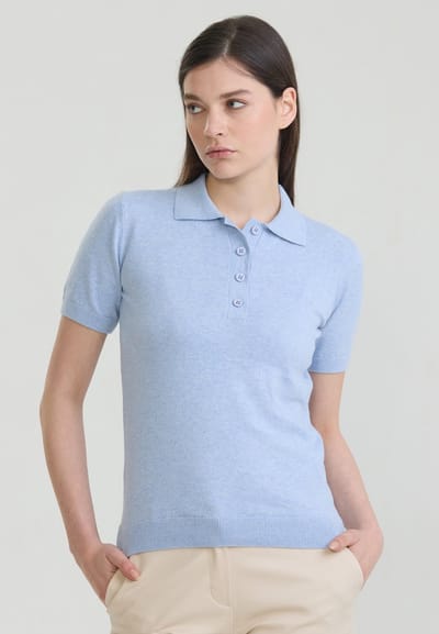 Felix Hardy Polo Shirt Korte Mouwen 100% Katoen Dames Blauw - S