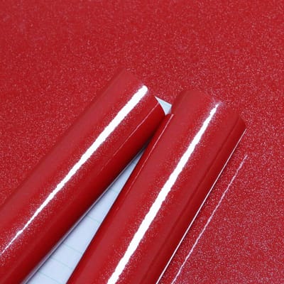 Contactpapier Glanzend - Zelfklevend Behang - Keuken Decoratie - Waterdicht & Afwasbaar - 40cm x 500cm - Rood