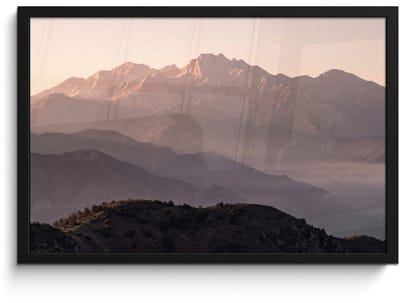 Poster in lijst - Fotolijst 60x40 cm - Posters - Panorama - Landschap - Bergen - Posterlijst zwart - Decoratie - Wanddecoratie woonkamer - Muurdecoratie slaapkamer