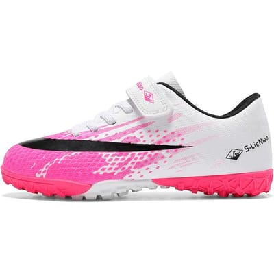 Chaussures de Football pour Enfants Crampons Enfants Baskets Antidérapantes Chaussures de Football Originales Chaussures de Football pour Entraînement en Société Professionnelle Bottes de Terrain de Football 34