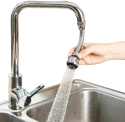 360° Verstelbare Keukenkranen Extender – Waterbesparende Kraan Sprayer met Dual Mode voor Efficiëntie en Gemak in Keuken en Badkamer