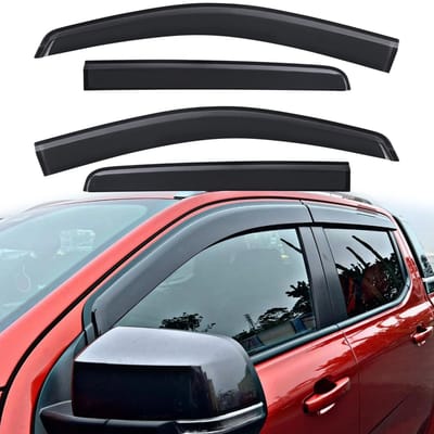 Dailygoods - Winddeflector voor Ford Ranger 2023-2024-2025-2026 T9 Wildtrak Raptor Wildtrak X Platinum XL XLT Limited Tremor 4X4 dubbele cabine, 4 stuks getinte regendeflector