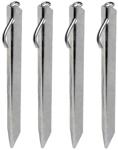 Umefa Stormbandharing strong - 4x - extra sterke grondpen/haring - 38 cm - met oog en haak - voor tenten, luifels en stormbandsets - tentharing