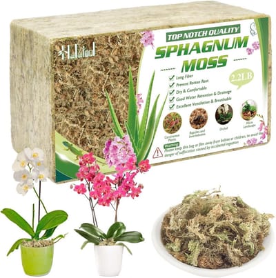 Plantenmos Sphagnum - Lange vezel - Planten verpotten - Natuurlijk materiaal - 1000 g - Bruin