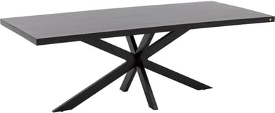 Goossens Lecca Eettafel - Hout - 180 x 76 x 90 cm - Rechthoek - zwart