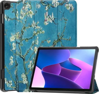 Hoesje - Geschikt voor Lenovo Tab M10 (3e / 3rd generatie) - Dun & Stevig - Hardcover Book Case - Trifold Bookcase Hoes - Hard Cover - Tablethoes - Bloesem