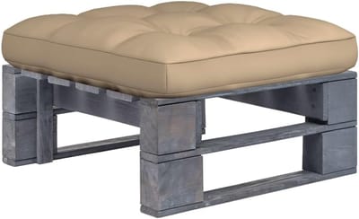 Tuinhocker Grenenhout - Voetensteun Outdoor - Terras Ontspanning - Geïmpregneerd Hout - 60x60x25 cm - Grijs