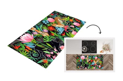 Keukenloper - Loper keuken - Jungle - Dieren - Bloemen - 120x60 cm - Keukenloper vinyl