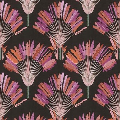 Natuur behang Profhome 377083-GU vliesbehang glad met bloemmotief mat zwart oranje paars roze 5,33 m2