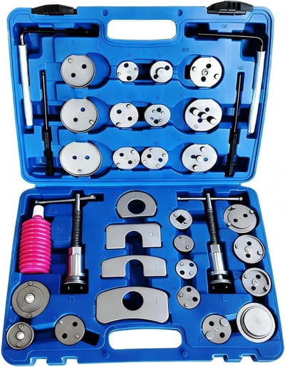 Remzuiger Terugstelset - Remklauw Gereedschap - Remonderhoud Uitvoeren - 35-delige Universele Set - 26x19x5 cm - Blauw