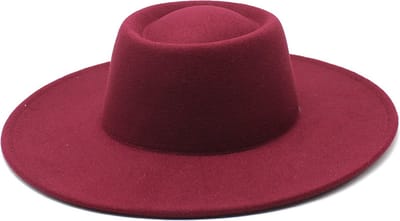 Fedora Hoed - Brim Bordeauxrood | Verstelbaar | 56 - 60 cm | Katoen / Polyester | Fashion Favorite