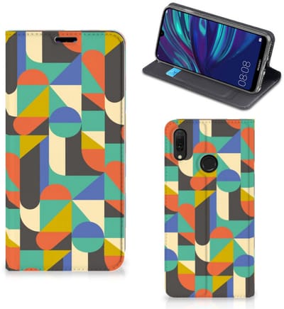 Huawei Y7 hoesje Y7 Pro (2019) Hoesje met Magneet Funky Retro