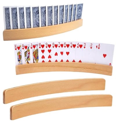 Houten Kaarthouder voor Kinderen - 2 Stuks, Ideaal voor Speelkaarten