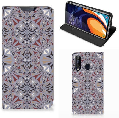 Standcase Hoesje voor Samsung Galaxy A60 Standcase Flower Tiles