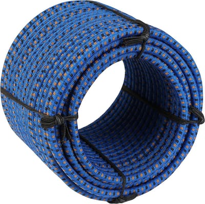 Elastisch Koord - Bungeetouw Spanband - Vastzetten van Spullen - Rotvrij Waterafstotend - 8mm 50m - Blauw