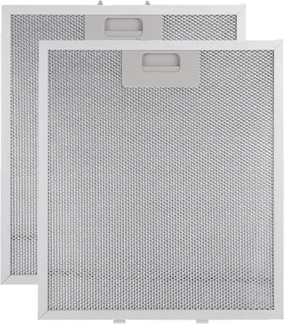 longziming 2 Stuks Afzuigkapfilters 260x320 mm - Mesh Filter Accessoire voor Keukenafzuigkappe - voor Afzuigkap - 5-Laags Wasbaar Aluminium Vetfilter - Zilver