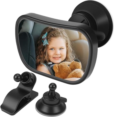 Verstelbare Achterbank Spiegels voor Baby's, 360° Kind Observatie Spiegels, Schokbestendige Auto Spiegel met Clip en Zuignap voor Veiligheid en Comfort in de Auto