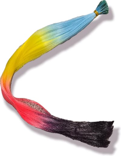 hair extention blauw geel fel roze paars 50 stuks