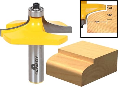 Tafelrand Router Bit - Profiel Bit - Meubelranden Afwerken - Industriële Kwaliteit - 2-1/4 Inch Diameter - Zilverkleurig