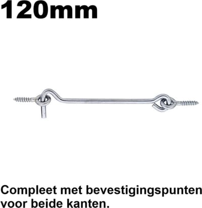 Windhaak 120mm | Compleet Met Twee Bevestigingspunten | Gegalvaniseerd