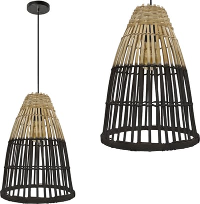 Toolight App1328-1Cp Hanglamp Zwart 34X25X34Cm
