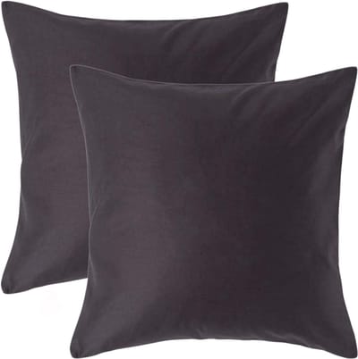 Homescapes Luxe Satijn Kussensloop 40x40 cm – Antracietgrijs – Set van 2 – 100% Egyptisch Katoen Satijn – Draaddichtheid 1000