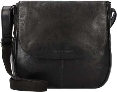 GREENBURRY Leren schoudertas Colombiana Shoulderbag Black zwart