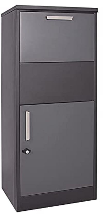 Zwarte Parcelbox 50x37.5x115cm - Vrijstaande, Sluitbare Pakketbrievenbus