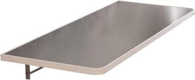 Klaptafel Wandmontage - Bureau Opklapbaar - Ruimte Besparen - Roestvrijstalen Werkblad - 70x40cm - Zilver
