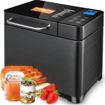 Luxe Broodbakmachine – Broodmachine – Glutenvrij – 17 Programma’s – Met Keramische Pannen – Fruit- en Notendispenser - 360° 3D-baktechnologie – Timer – Zwart