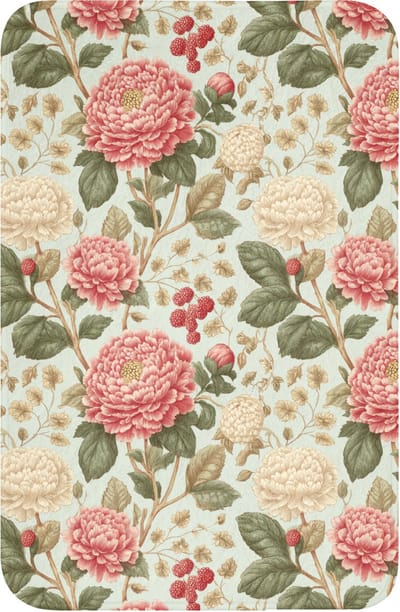 WC mat 40x60 cm - Antislip - Klassiek - Botanisch - Veelkleurig - Toiletmat - Vloermat - Douchemat - Toilet tapijt - Toiletmatten