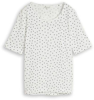 Tom Tailor - T-shirt met stippenpatroon - Maat M - white small dot design