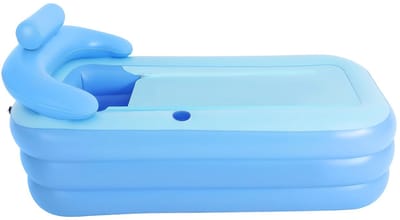 Velori Draagbare Opvouwbare Spa Badkuip – Inflatable Hot Tub – PVC Portable Bath Tub – Ergonomisch Zitkussen – Voor Thuis, Badkamer & Buiten Gebruik – 160×84×64 cm