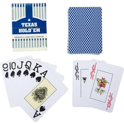 Jeux de Cartes Poker en Plastique de Haute Qualité Résistants à l'Eau et Finition Mate Cartes à Jouer Divertissement Jeu de Société Poker blue