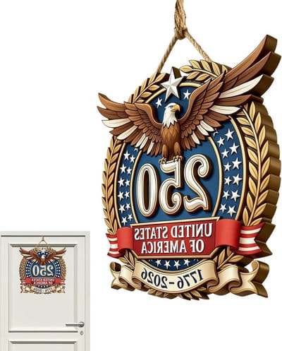 Houten Deurbord - Welkomstbord Hanger - Huis Decoratie - Rustiek Patriottisch Design - 30x30 cm - Uniek Kenmerk