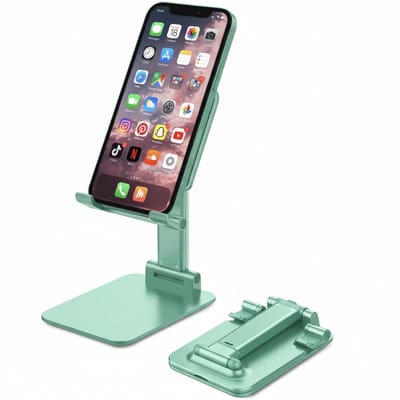 Luxyana® MTH61 Luxe Opvouwbare Telefoonhouder voor Bureau en Tafel – Ideaal als Gsm Statief - Verstelbare Telefoonstandaard – Groen