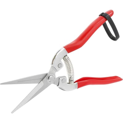 Tuinschaar, handsnoeischaar, tuinschaar, snoeischaar met micropunt, plantenschaar, bladtrimmer, rechte bloemistenschaar rood