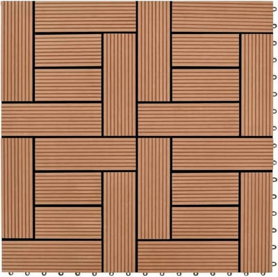 Terrastegels - Balkontegels Vloerbedekking - Buitenruimte Verfraaien - Hout-kunststofcomposiet - 30 x 30 cm - Bruin