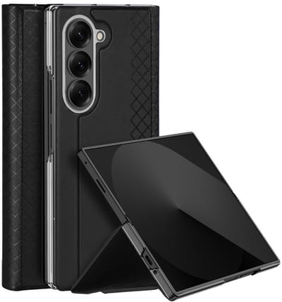 Dux Ducis Geschikt voor Samsung Galaxy Z Fold 7 Leren hoes - bookcase - Zwart