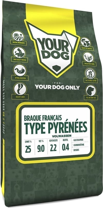 Yourdog Braque Français type pyrénées Rasspecifiek Adult Hondenvoer 6kg | Hondenbrokken